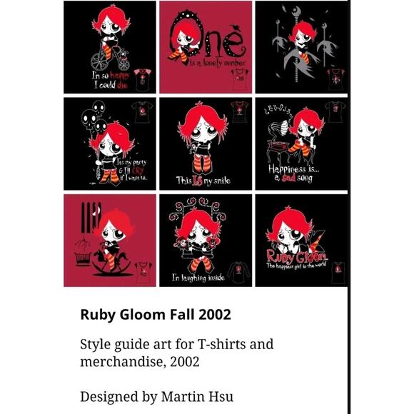 Vtg Ruby Gloom I'm Laughing Inside T Shirt Y2K Hot Topic Mall Goth Emo Baby Tee - Picture 15 of 16